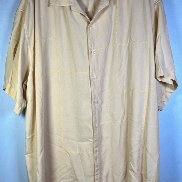 George Foreman Silk Men's 2XL Camp Hawaiian Button Up Shirt Fathers Day MCM Styl - Picture 1 of 8